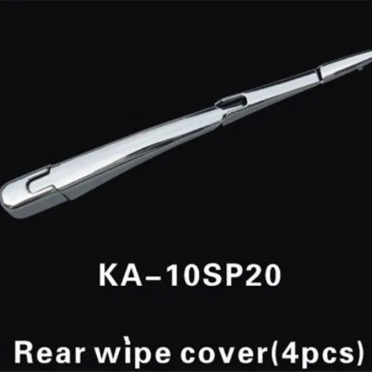 Four silvery ABS plastic rear window wiper cover trims for 2010 Hyundai vehicles