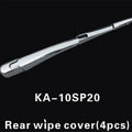 Four silvery ABS plastic rear window wiper cover trims for 2010 Hyundai vehicles
