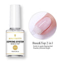 10 ml nail dipping powder set in holographic nude pink with gradient french nail effect and ten basic colour pots
