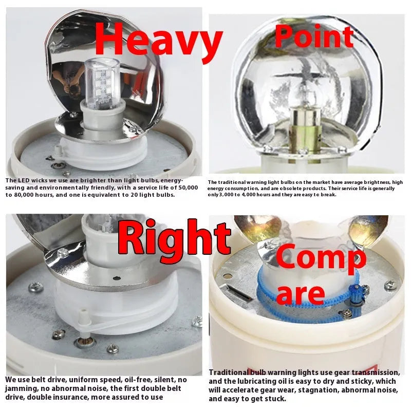 LTE-1101J industrial warning light with rotating alarm in red yellow green colours