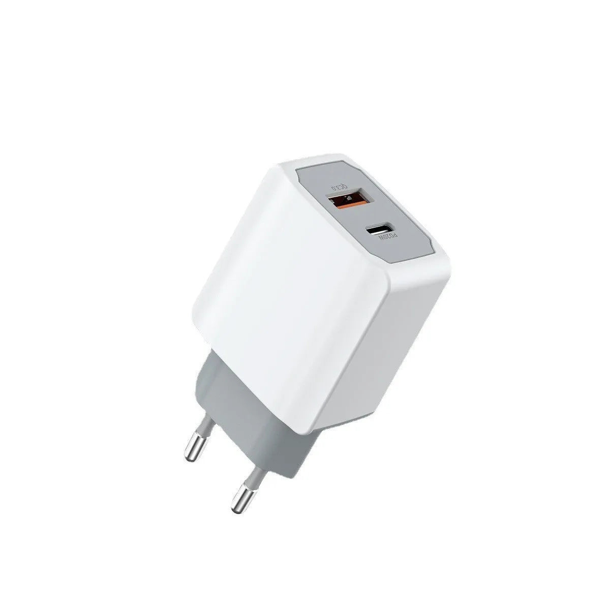 White European standard phone fast charger set with compact fireproof ABS PC charging head