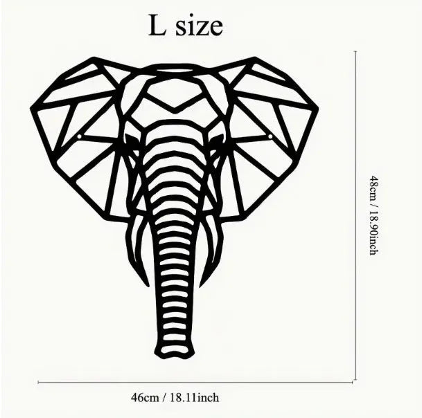 Metal elephant wall decoration American style animal wall hanging in two sizes