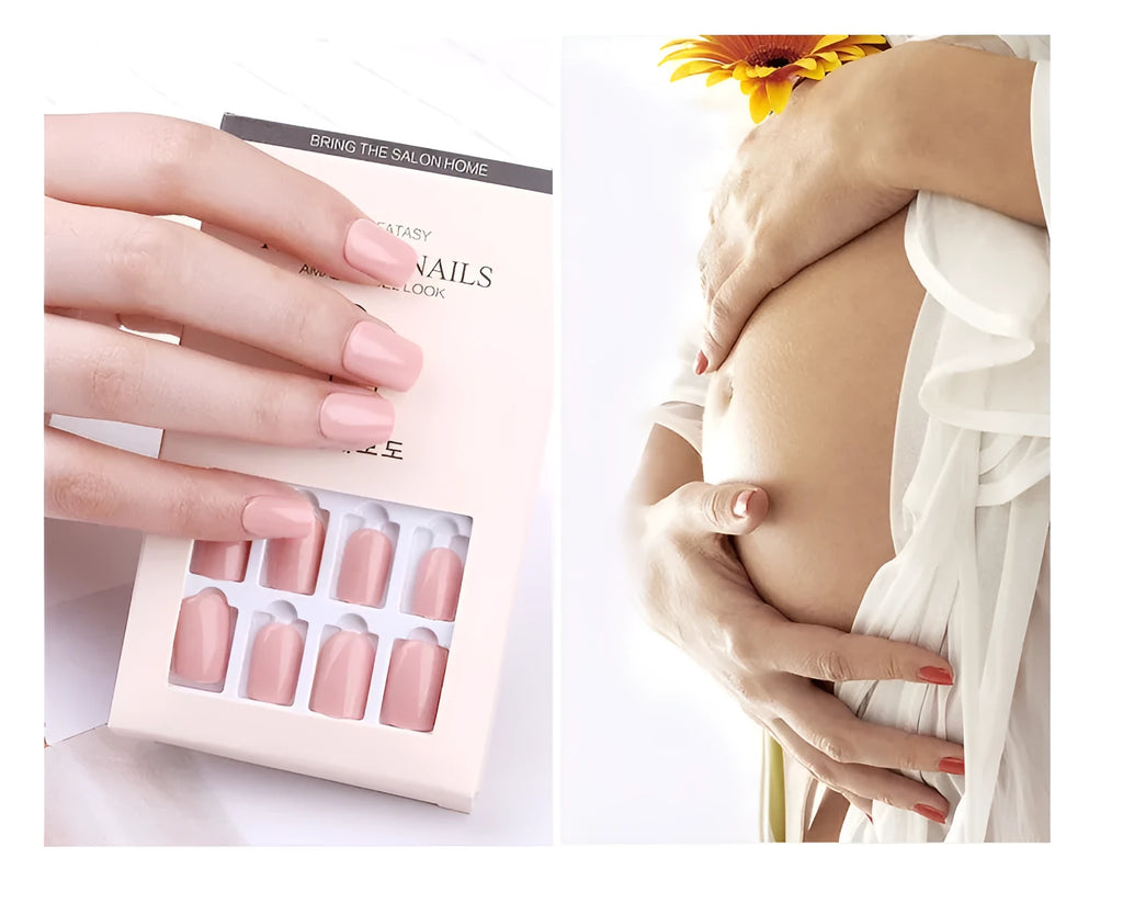 Wear Nails 12-piece pure colour nail art fake nail patches in solid colour style with jelly glue