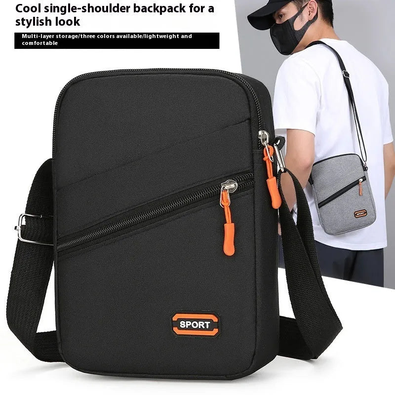 Oxford cloth crossbody commuter bag in solid colour with urban simplicity design
