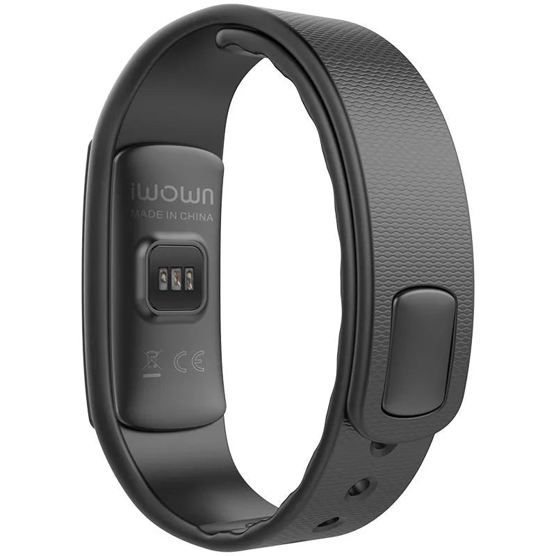 I6 smart sports bracelet with colour display and black TPU wristband on a wrist.