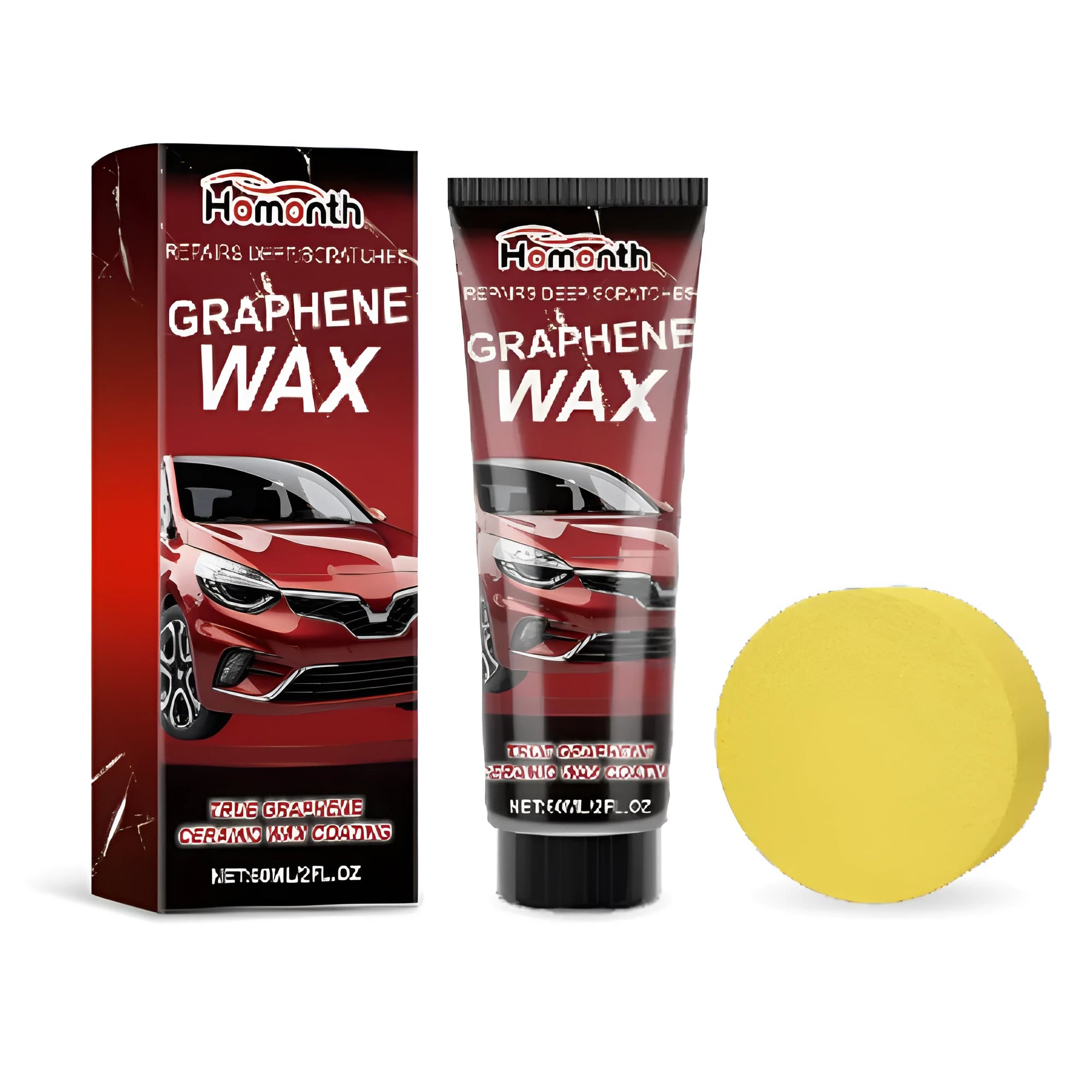 60ml graphene car scratch repair wax bottle with applicator sponge for automotive paint restoration