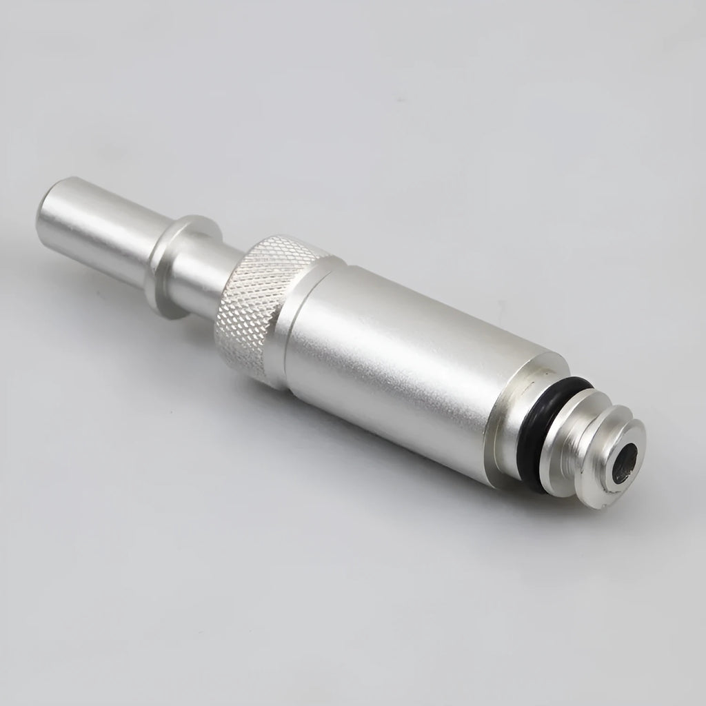 Silver metal transmission refueling joint tool for VAS6262-9 compatible manual gearbox servicing.