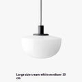 Designer simple milky white glass single-head droplight with 35cm diameter on ceiling