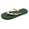 Men's black rubber sole flip-flops with a lightweight EVA upper, shown from the side.