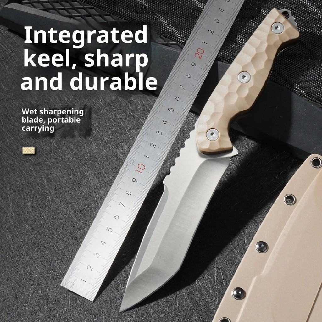 High Hardness Sharp Thickening Tool folding knife with 12.8cm 3CR13 steel blade, Titan-Brown colour, open view