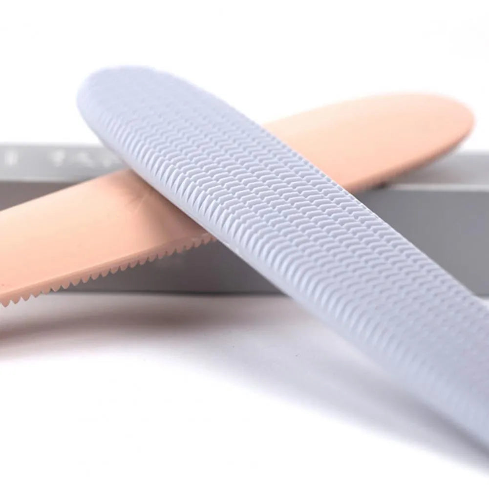 Grey and pink ABS plastic cat grooming comb with dual ends for pet hair removal and massage
