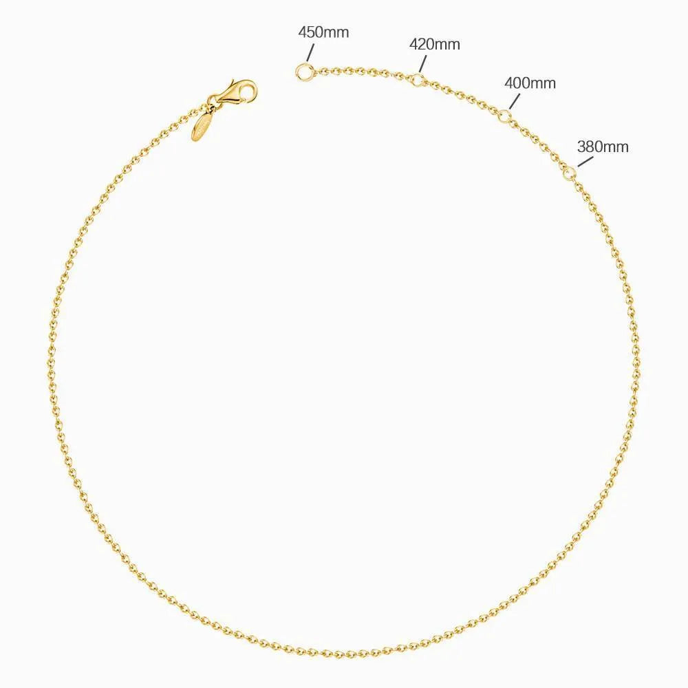 Custom heart shaped letter necklace in 925 silver with gold finish, 1mm pendant thickness