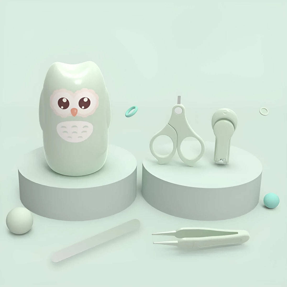 Baby nail clippers set for newborns in silicone, plastic and stainless steel with animal design options