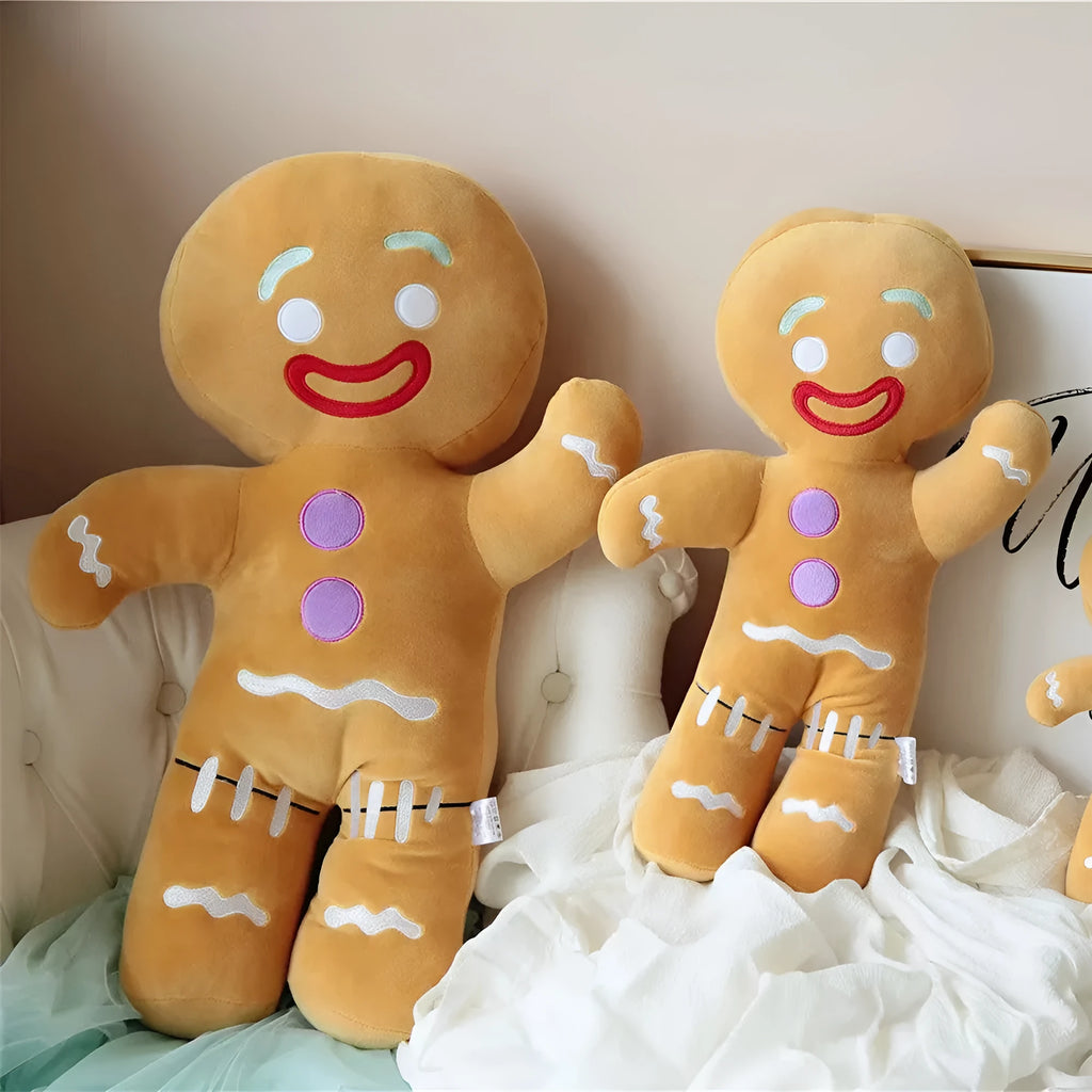Yellow cartoon anime cookie man plush toy with PP cotton filling