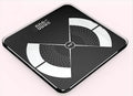 Rechargeable household weight scale with tempered glass panel, LCD display, square shape, model HS-C1