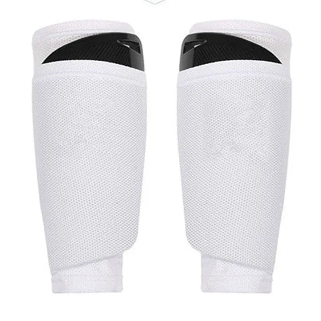 Football flapper leg guard 22cm shin pad sleeve in black or white with fixed plate