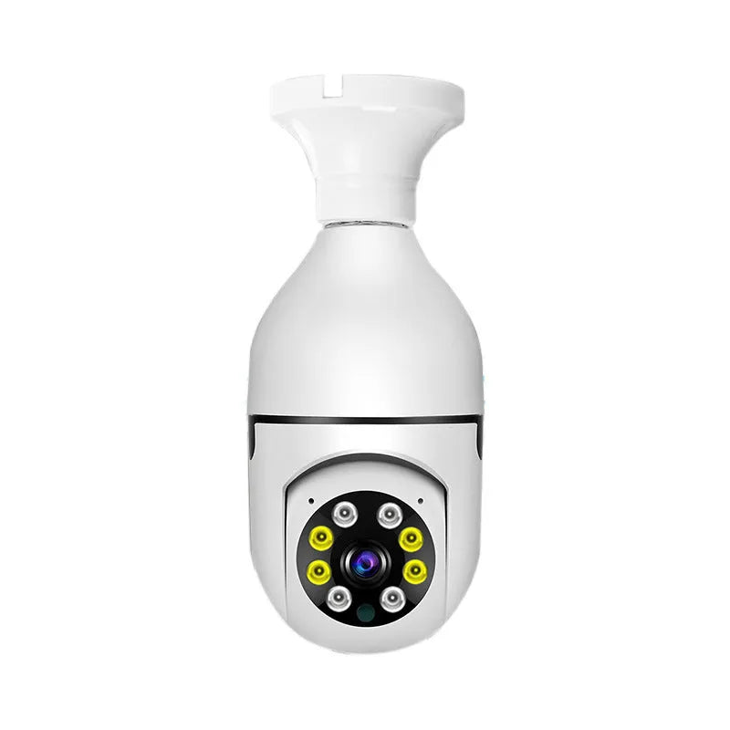 Wireless bulb security camera with 1080p resolution and full colour night vision for indoor outdoor use