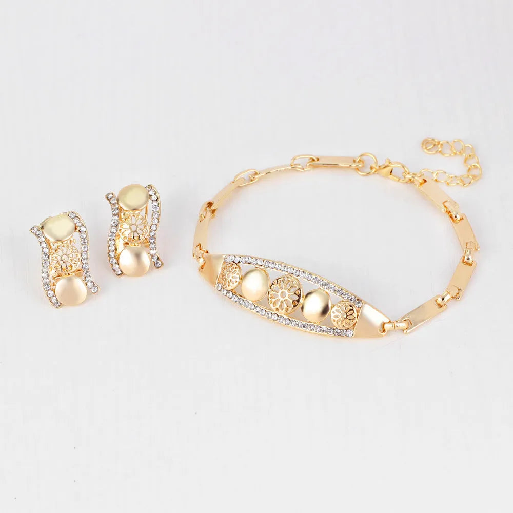 Four-piece bridal jewellery set for women in exaggerated European and American style for weddings