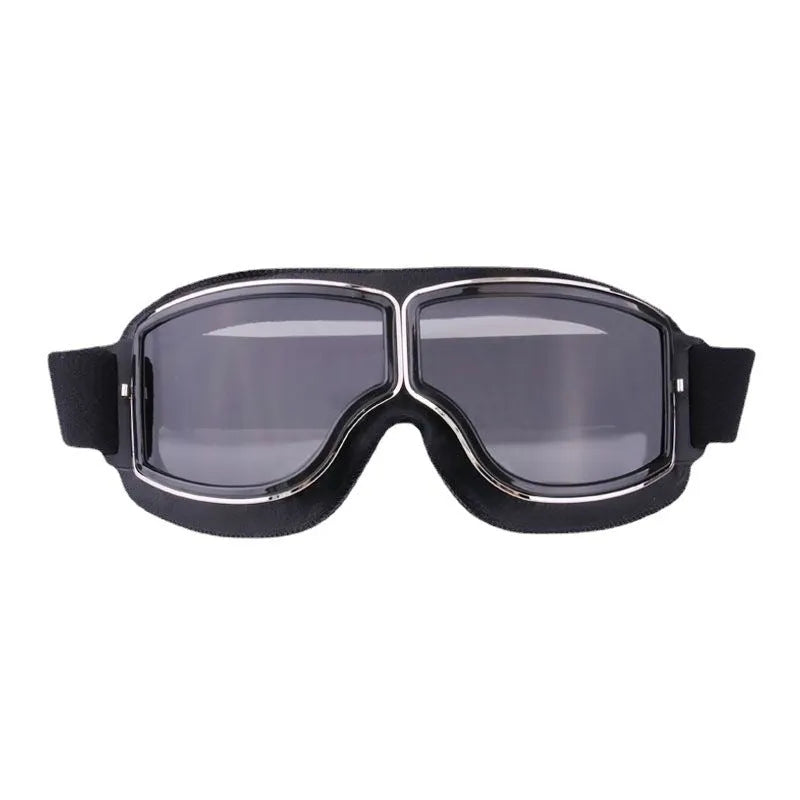Men's retro outdoor goggles with polypropylene frame and brown leather finish