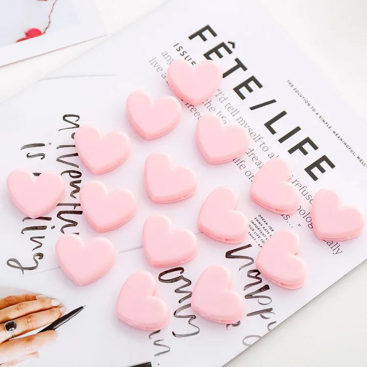 Pink love clip heart-shaped decoration 3.2 by 2.5 cm for holding photos or cards
