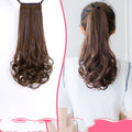 Ladies wig ponytail in medium long length with high temperature wire, available in black and brown shades, sizes 45CM and 55CM