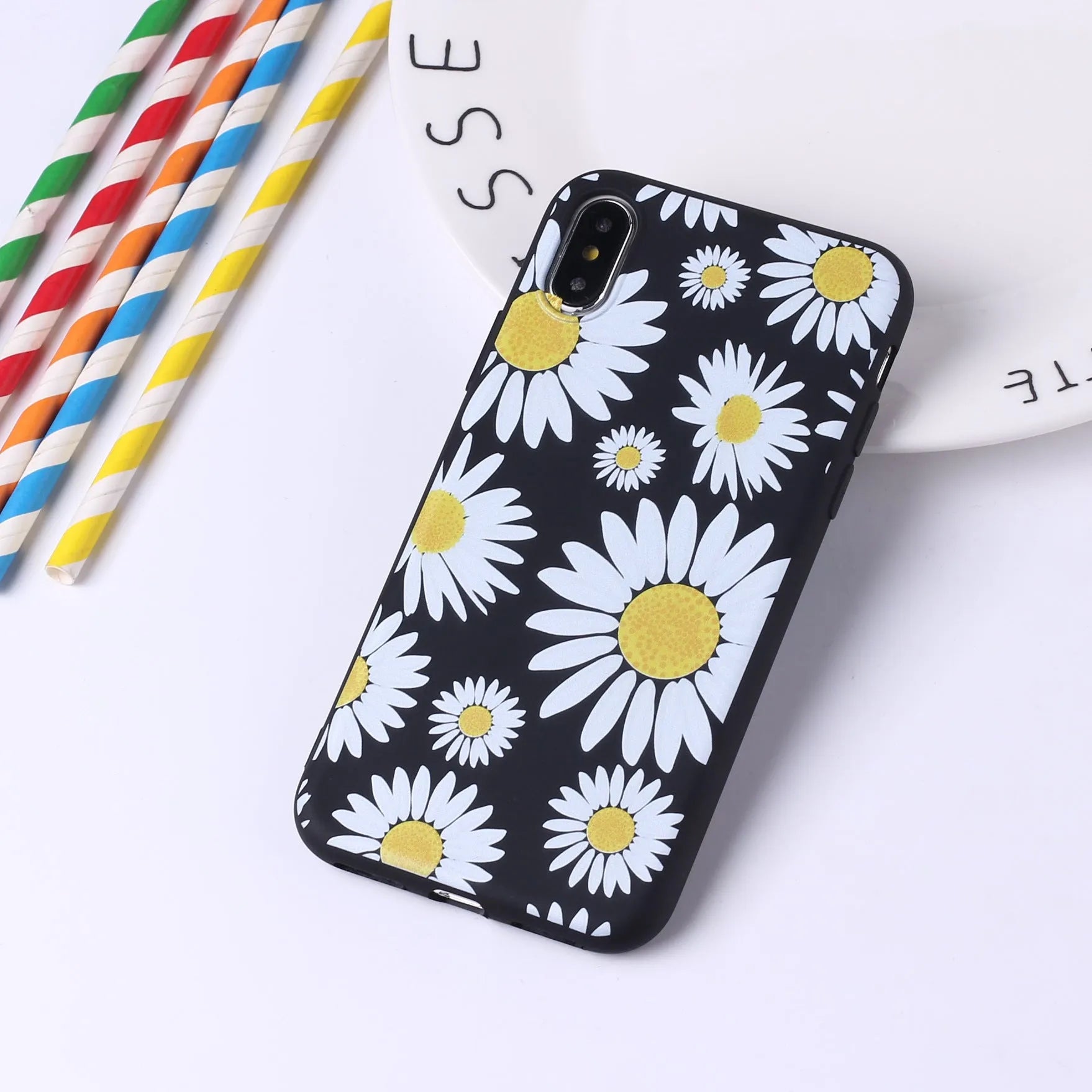 Sunflower phone case TPU back cover with painted cartoon animal design for iPhone and Samsung