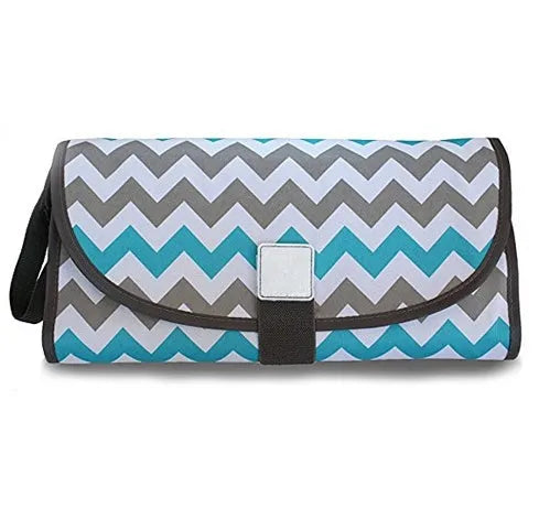 Portable diaper changing pad clutch, 70 x 50cm Oxford cloth mat with toy ring and waterproof surface