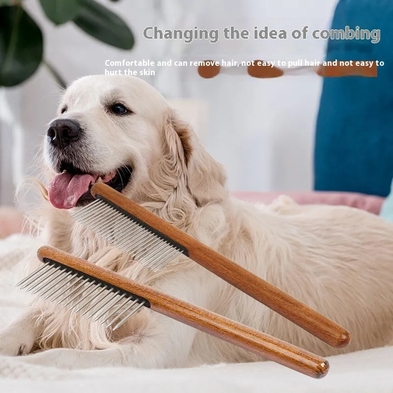 Stainless steel flea comb for dogs with dense teeth for grooming
