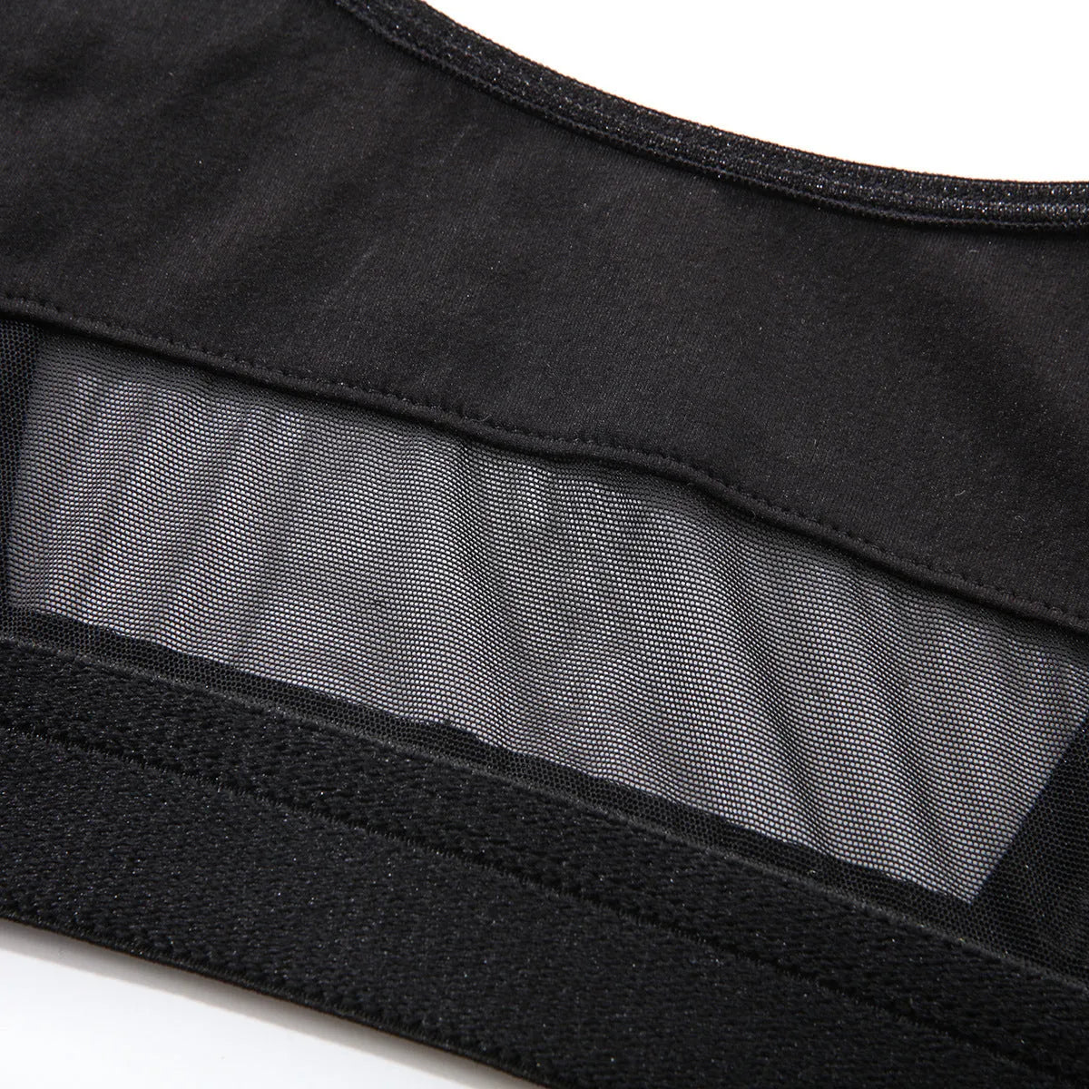 Women's black and white underwear set with full-cup bra and matching panties