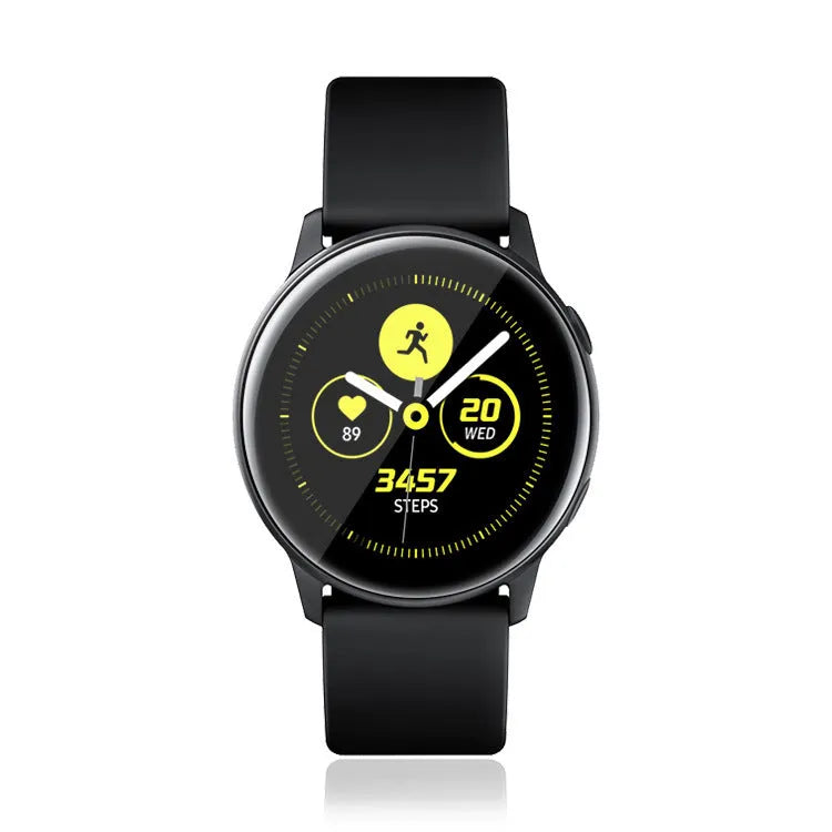 Transparent tempered glass screen protector for Samsung Galaxy Watch Active full display.