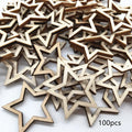 MDF five-pointed star hollow pendants in 10mm 20mm and 30mm sizes for home decoration