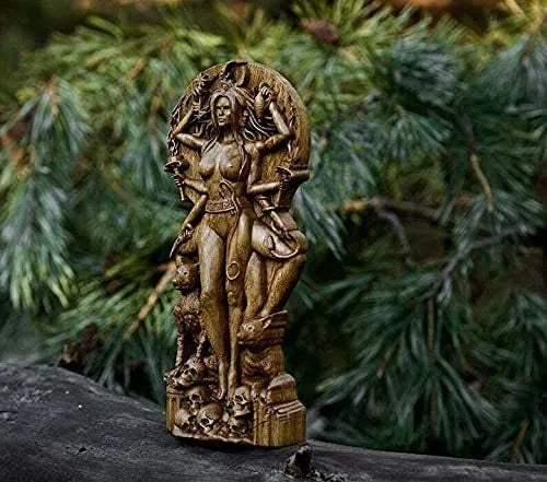 A resin Greek goddess statue for altar or garden use, 22 cm tall, in one of three colour finishes.