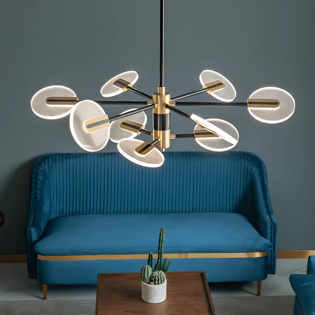 Nordic style iron and acrylic LED chandelier pendant lamp