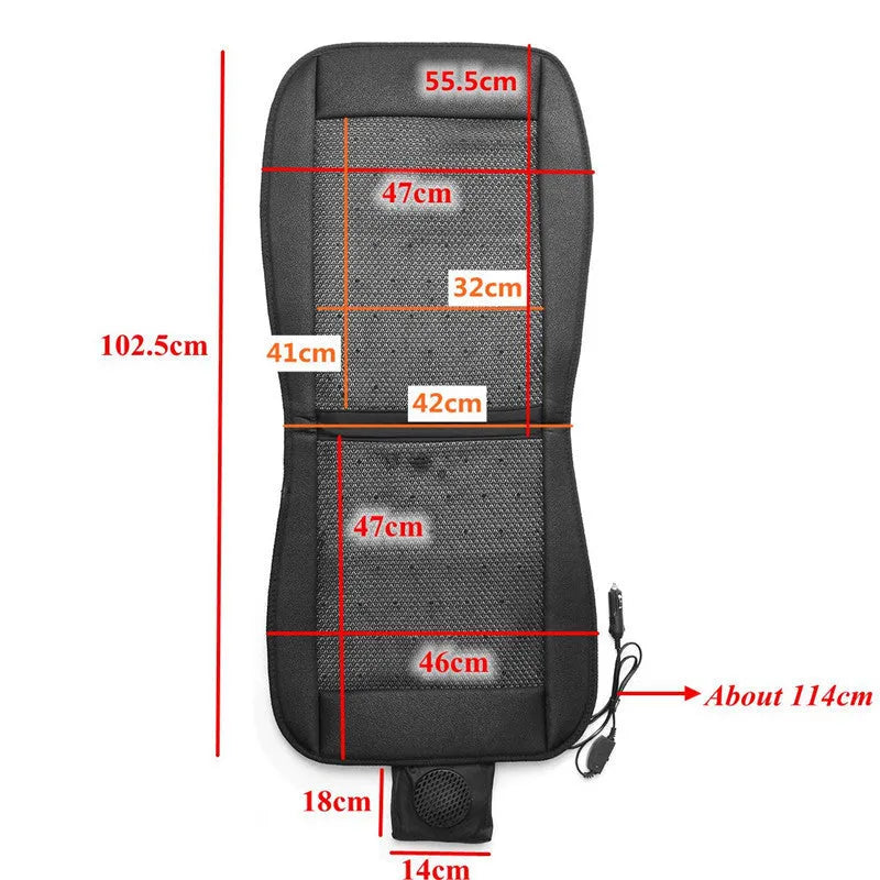 Black and grey grid car cool seat cushion with fibre outer and EVA fill for summer use