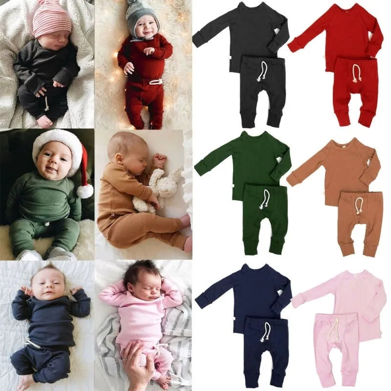 Blue cotton baby romper and tracksuit set with cartoon pattern for father-and-son outfits