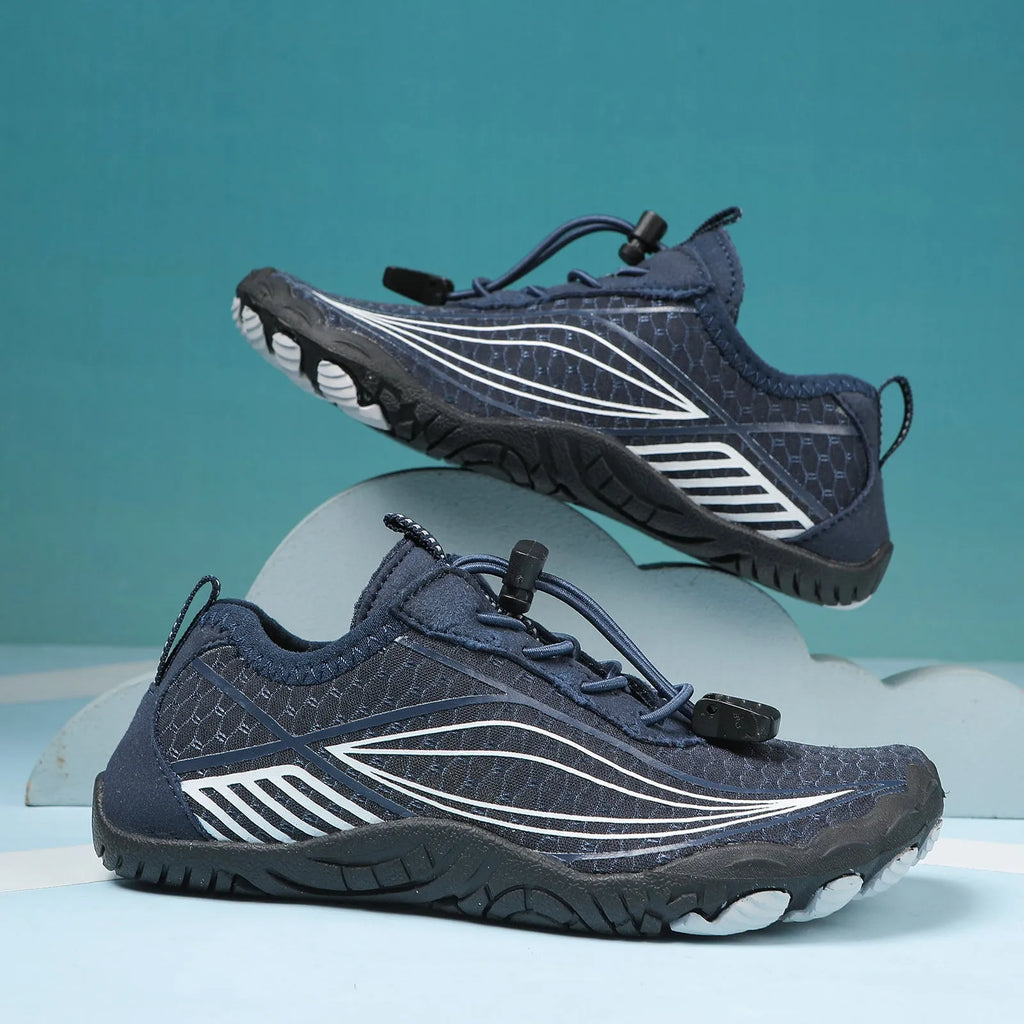 Children's quick-dry water shoes with non-slip rubber soles in multiple colours