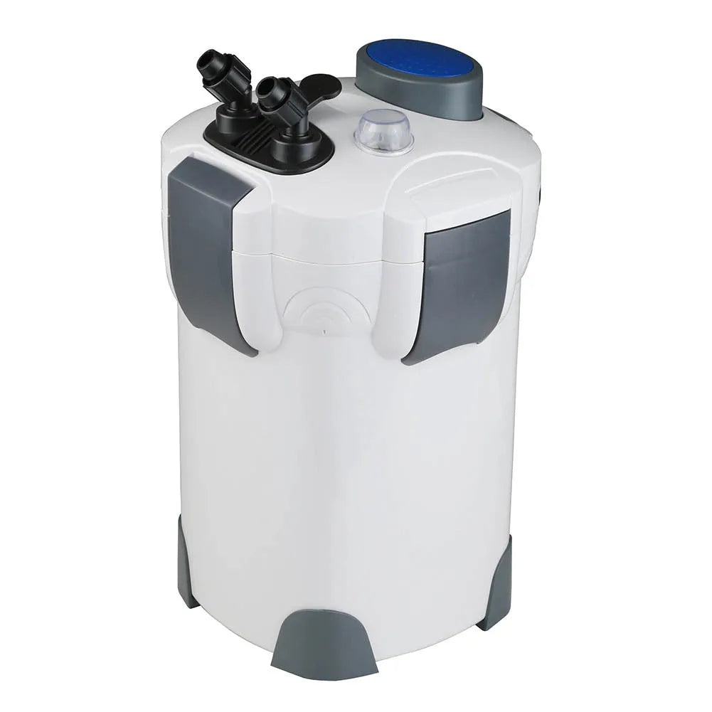HW-304B external canister filter with UV lamp for aquarium water purification, 525 GPH, 200 gallon