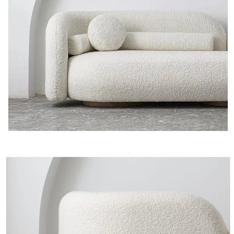 Nordic U-shaped fabric sofa combination with flannel upholstery, 170cm and 210cm sections, for hotel reception