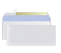 Blue anti-opening confidential envelope showing self-adhesive closure and 105x240mm dimensions