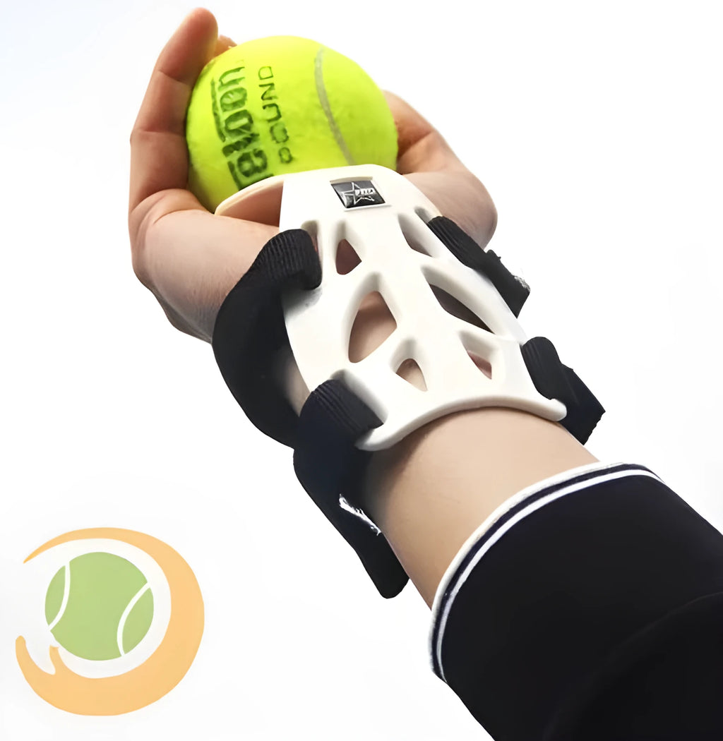 White tennis toss trainer 12cm height for serving practice on tennis court