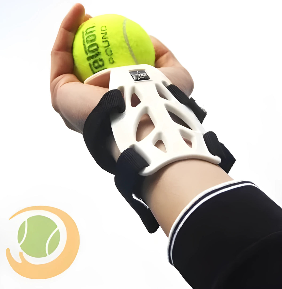 White tennis toss trainer 12cm height for serving practice on tennis court