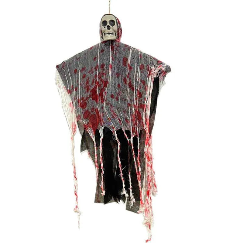 Blood-dyed luminous plastic skull hanging ghost Halloween outdoor decoration