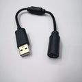 XBOX360 USB conversion wire made of PVC, 23cm length, black colour with controller connector