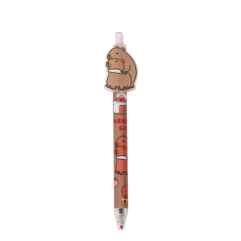 Box of 48 cartoon bear gel pens with black ink and plastic shells