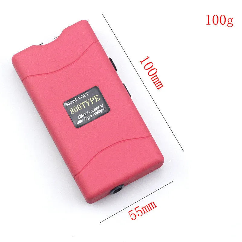 Female self-defense multi-function flashlight in purple colour with plastic and resin construction