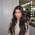 Long 26-inch brown high temperature silk wig with full mechanism cap