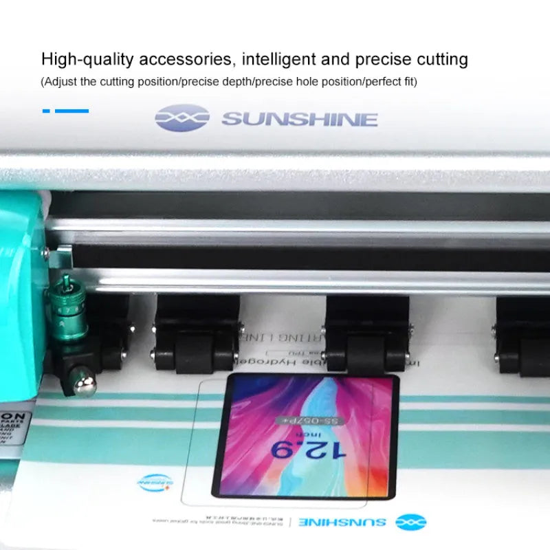 SS-890C PRO black metal film cutting machine with smart 16 inch knife head for mobile phone screen protectors
