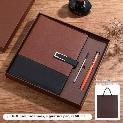 A5 soft PU leather notebook in brown, black, green, blue, or red, showing wood-free paper inside.