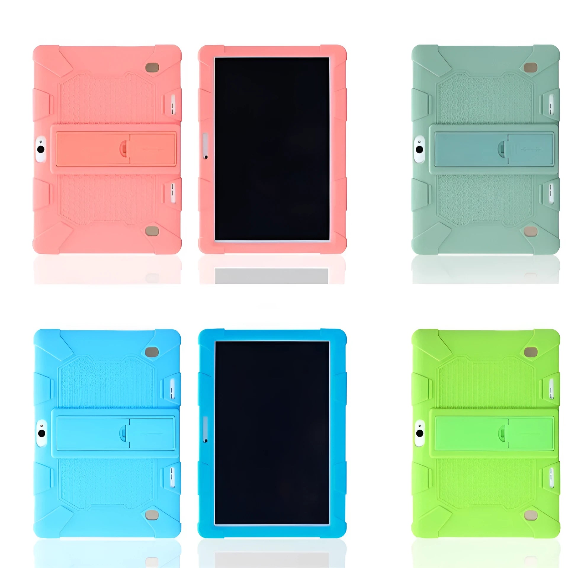 10.1-inch silicone tablet case with integrated folding bracket in multiple colour options