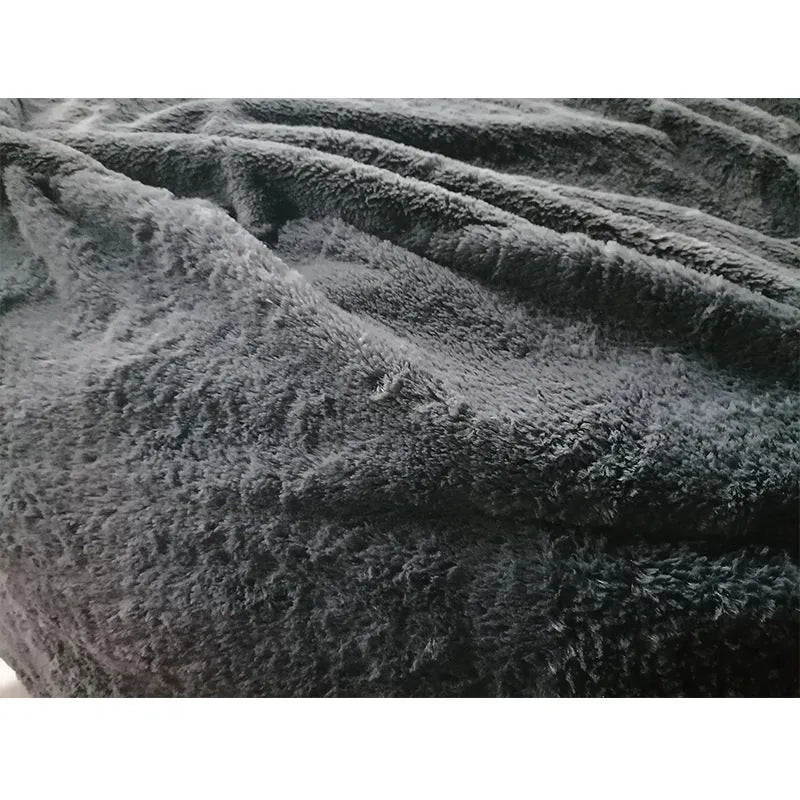 PVC velvet bean bag sofa cover in grey blue for three-seater, 180x90cm size